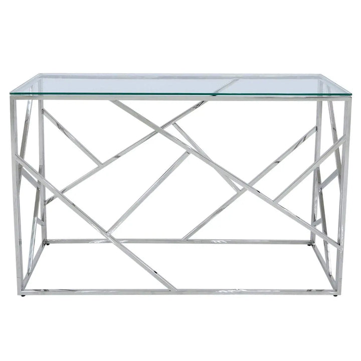 Azaro Glass Console Table Chrome - LUX-HOM