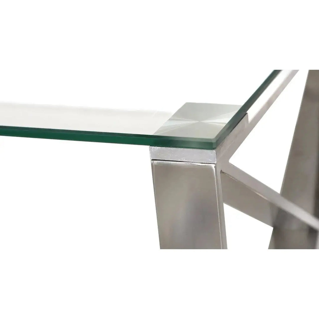 Denver Glass Coffee Table - Chrome - LUX-HOM