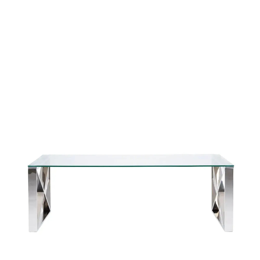 Denver Glass Coffee Table - Chrome - LUX-HOM