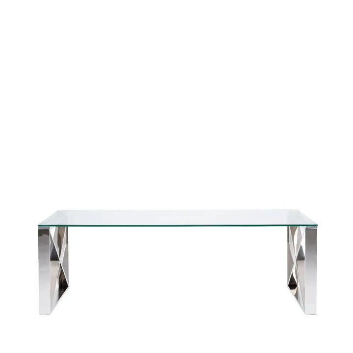 Denver Glass Coffee Table - Chrome - LUX-HOM