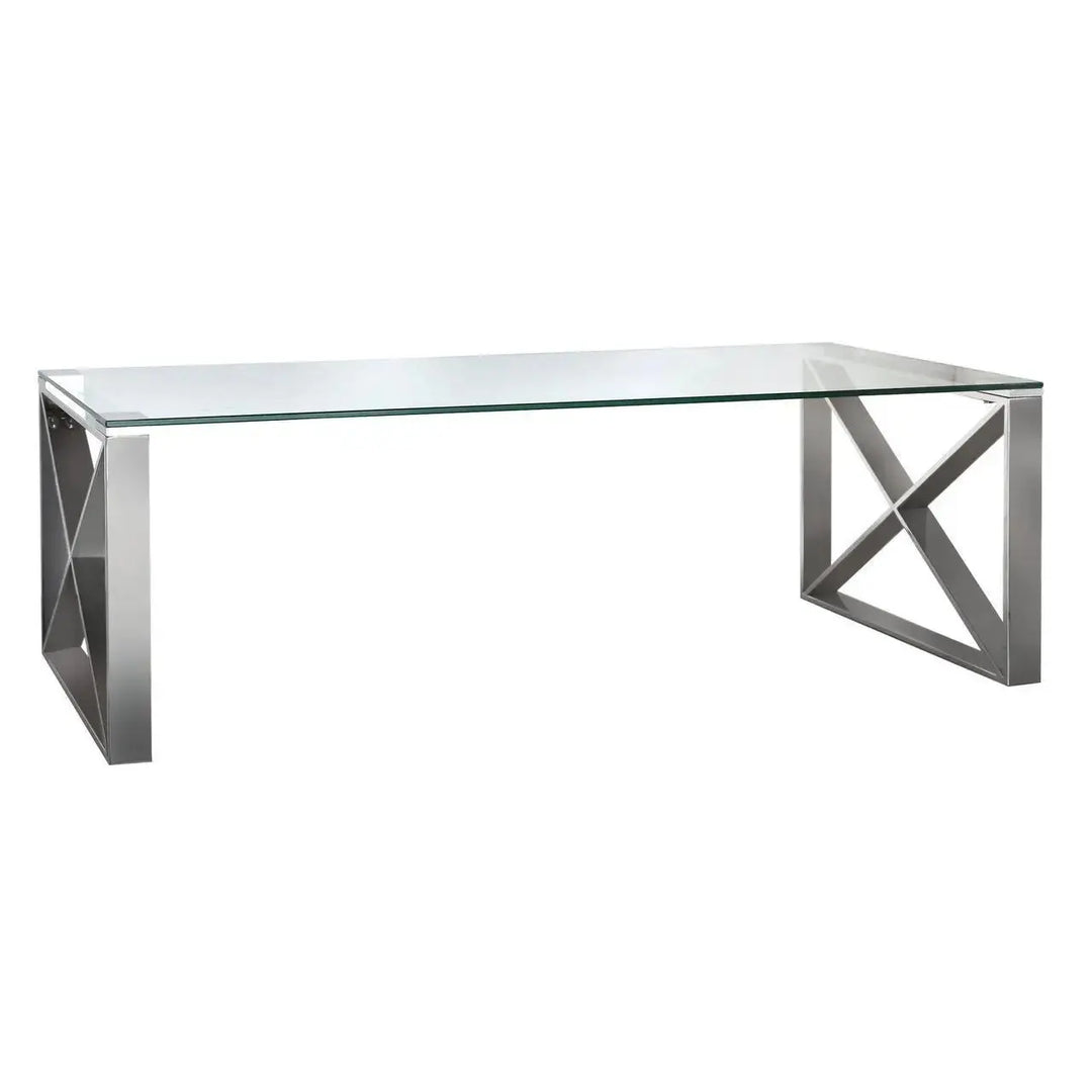 Denver Glass Coffee Table - Chrome - LUX-HOM