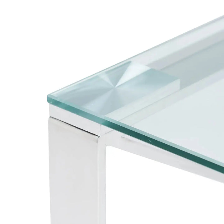 Denver Glass Coffee Table - Chrome - LUX-HOM