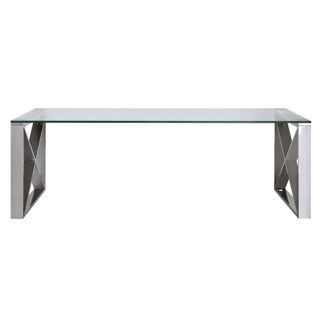 Denver Glass Coffee Table - Chrome - LUX-HOM