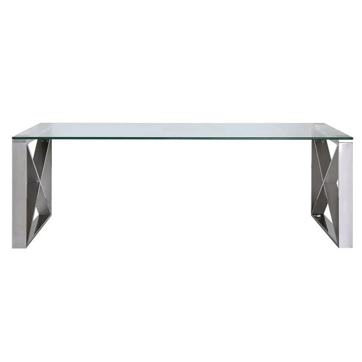 Denver Glass Coffee Table - Chrome - LUX-HOM