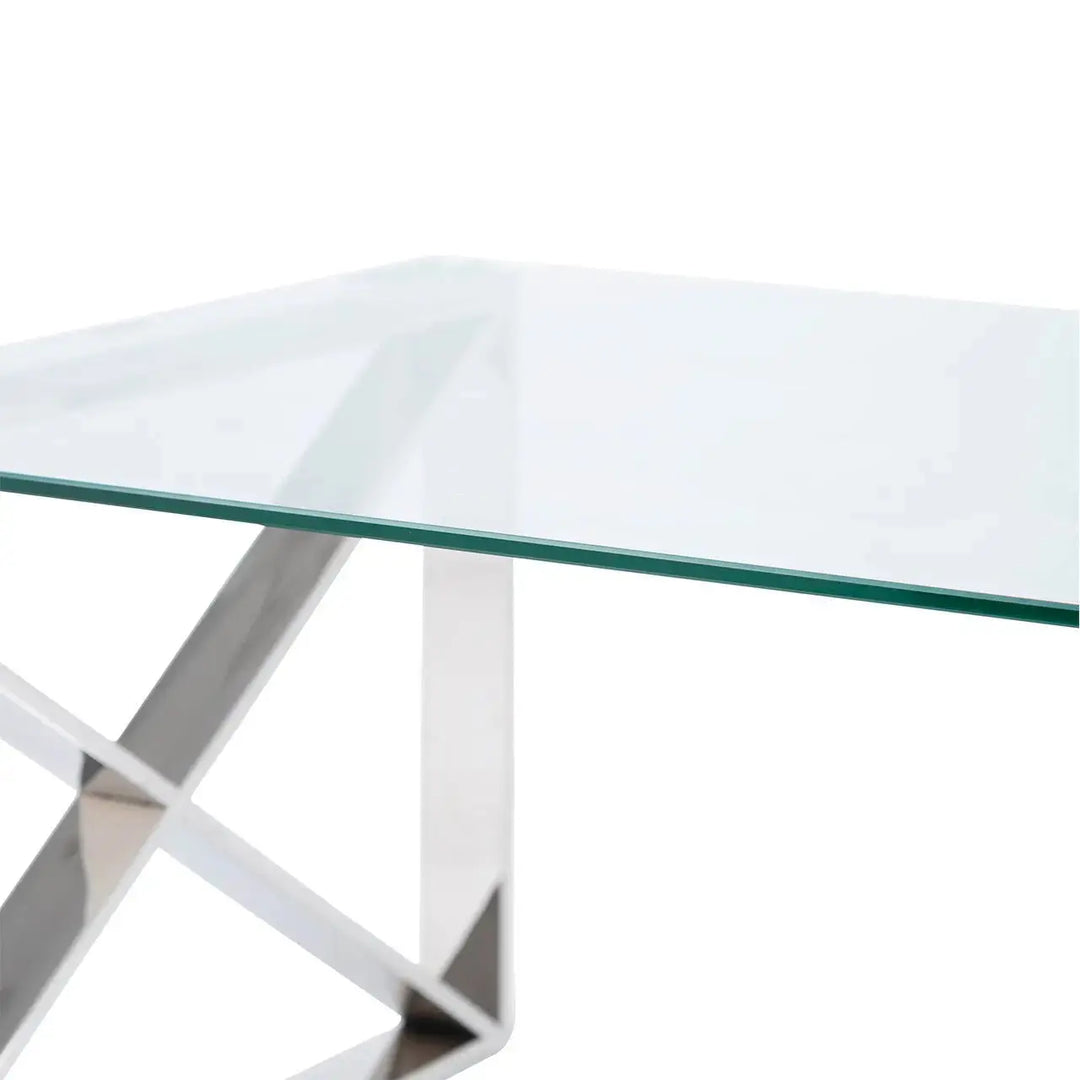 Denver Glass Coffee Table - Chrome - LUX-HOM
