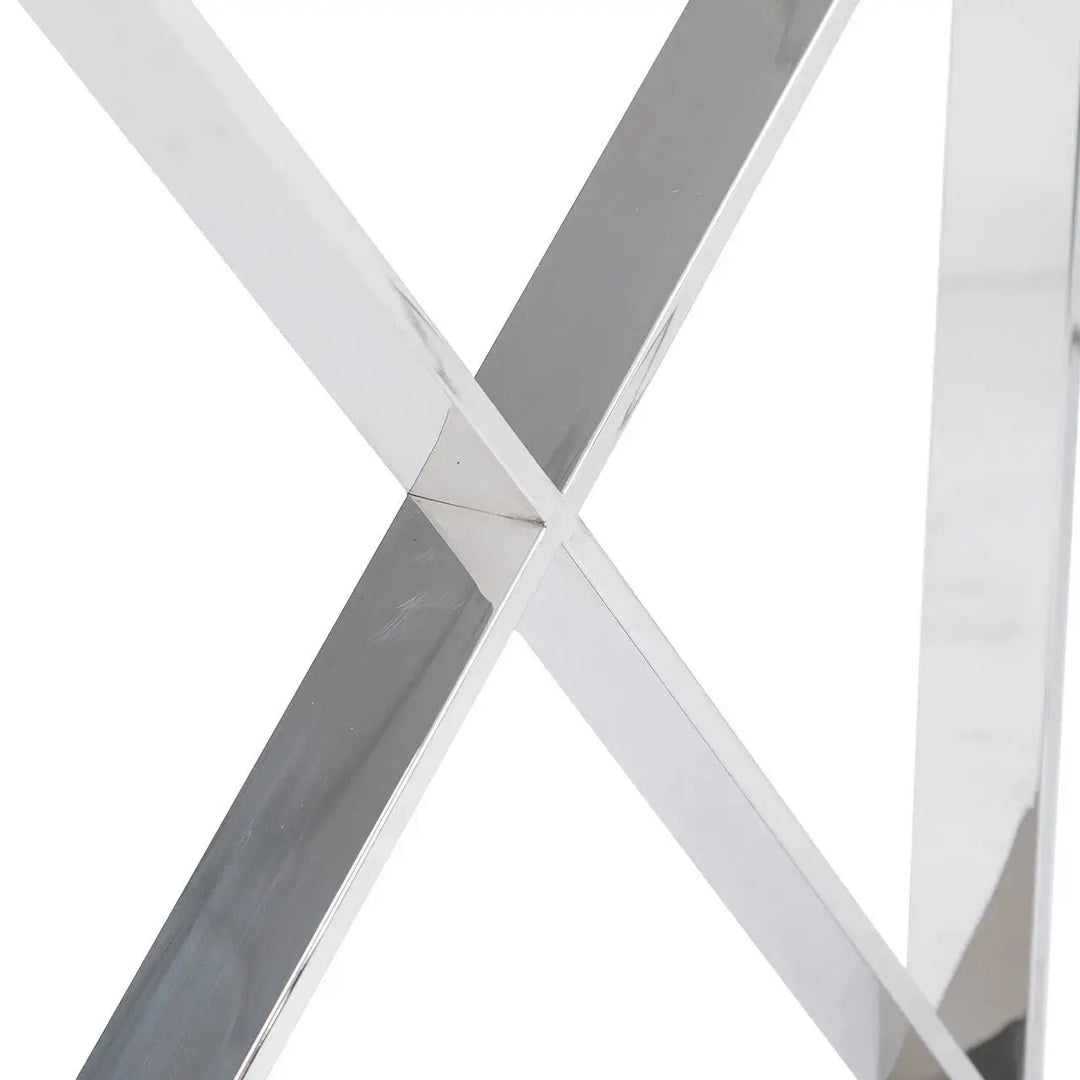 Denver Glass End Table - Chrome - LUX-HOM