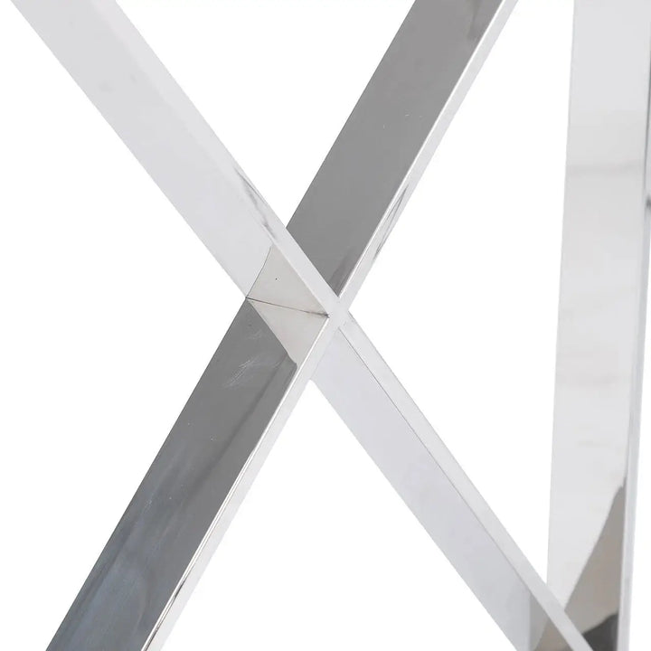 Denver Glass End Table - Chrome - LUX-HOM