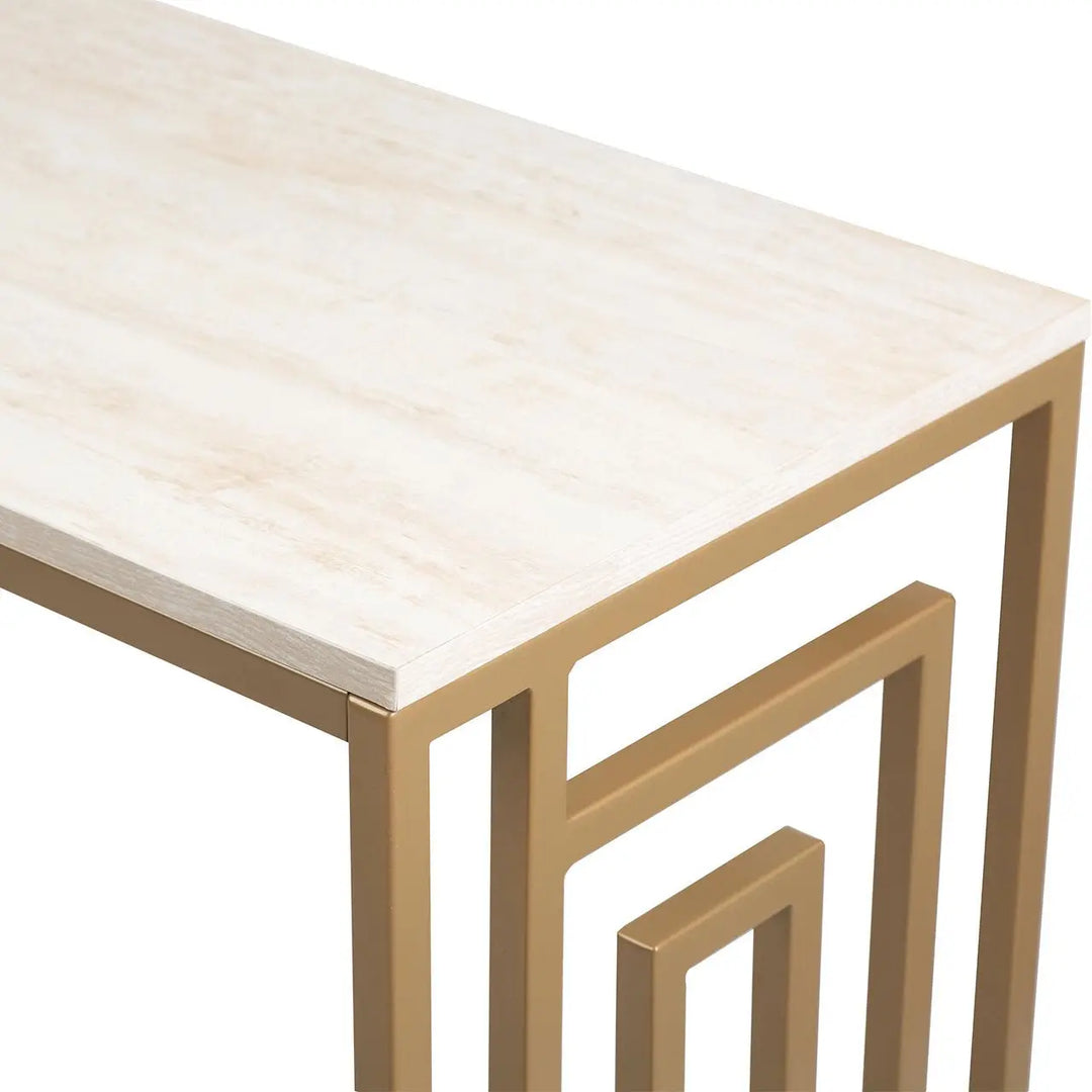 Devon Cream and Gold Console Table - LUX-HOM