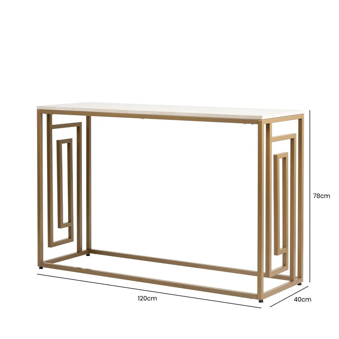 Devon Cream and Gold Console Table - LUX-HOM
