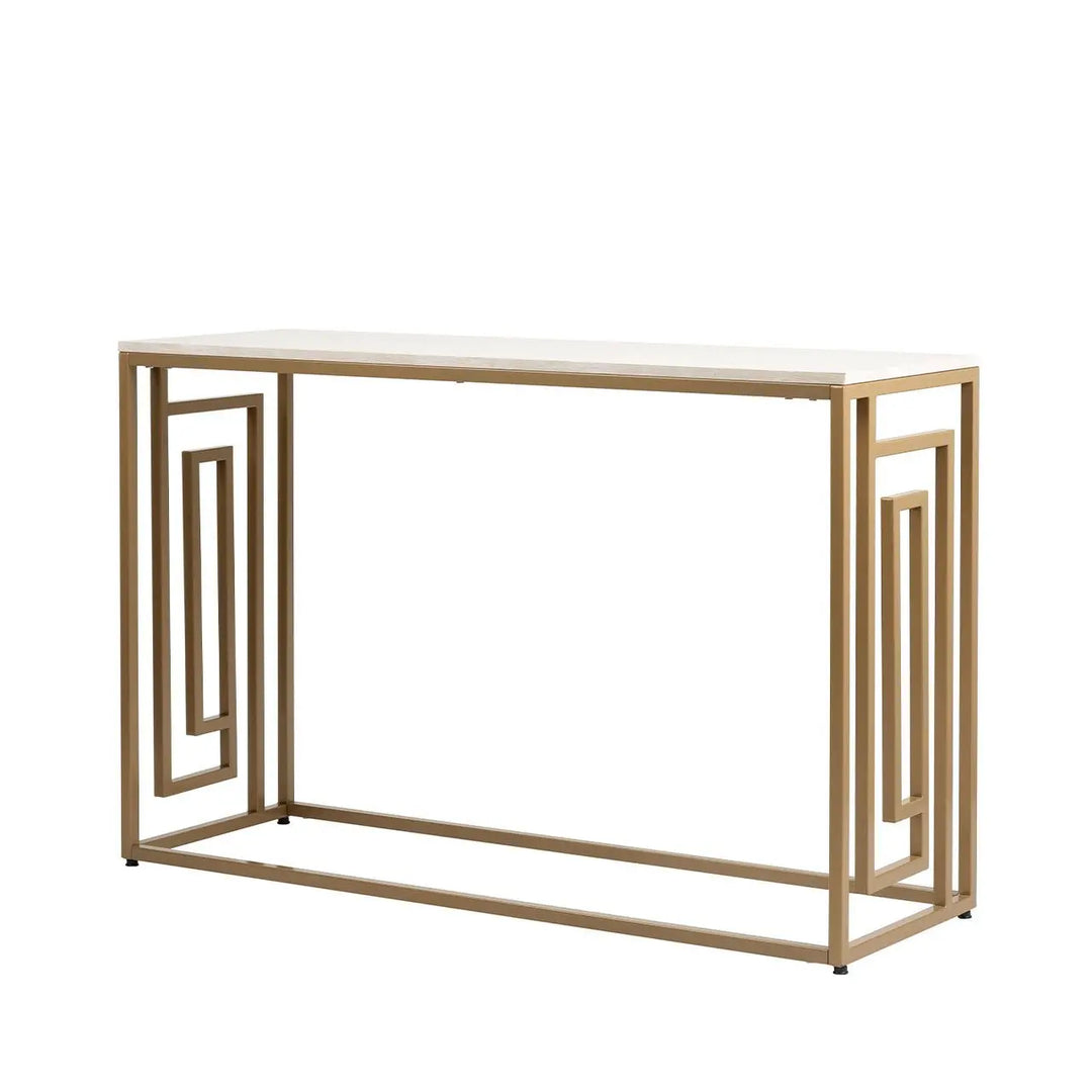 Devon Cream and Gold Console Table - LUX-HOM