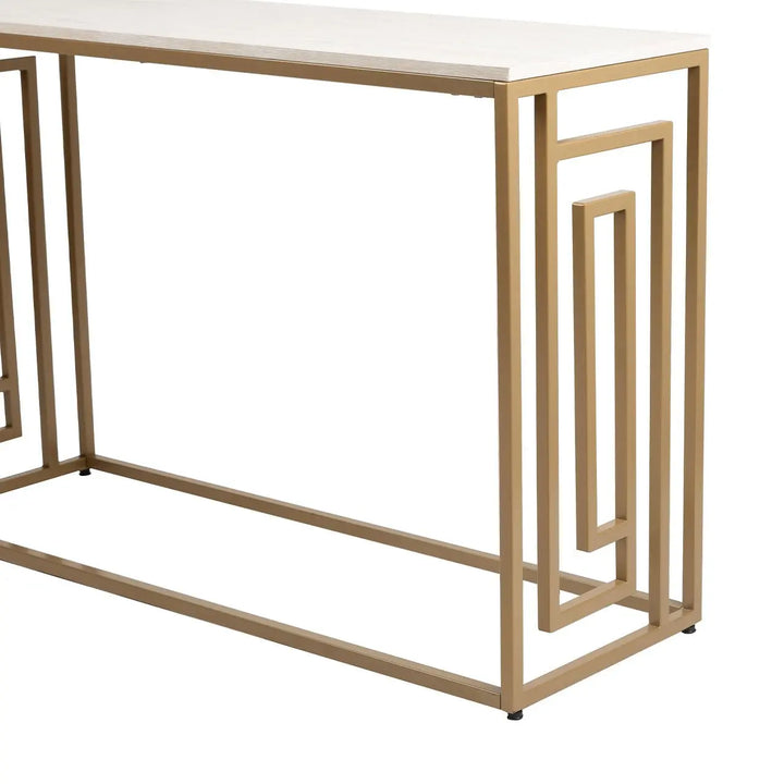 Devon Cream and Gold Console Table - LUX-HOM