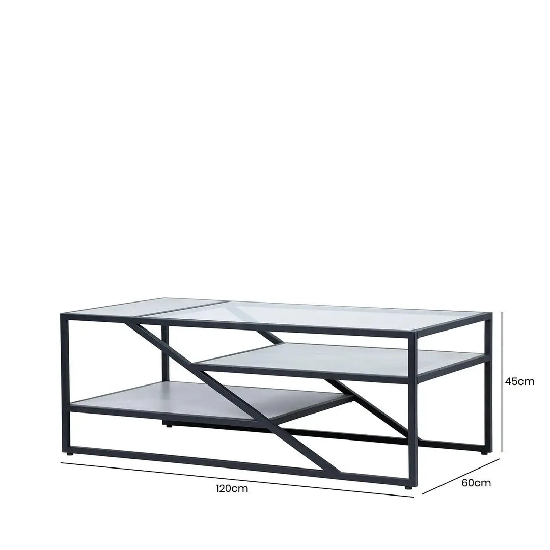Ibarra Black and Grey Coffee Table - LUX-HOM