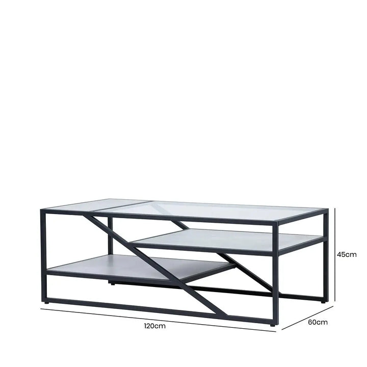 Ibarra Black and Grey Coffee Table - LUX-HOM