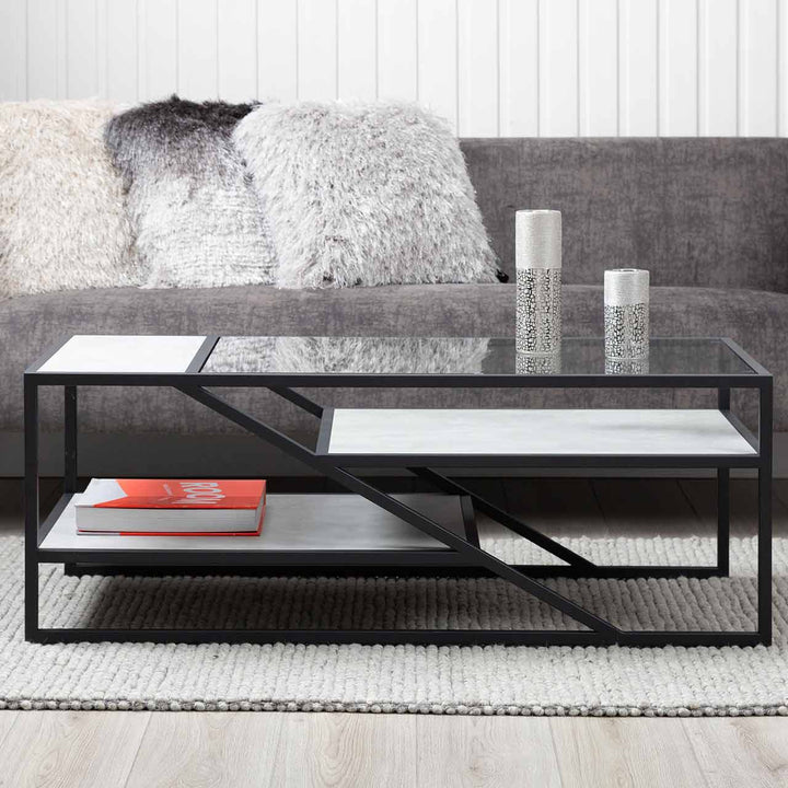 Ibarra Black and Grey Coffee Table - LUX-HOM