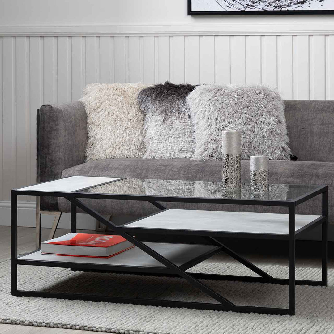 Ibarra Black and Grey Coffee Table - LUX-HOM
