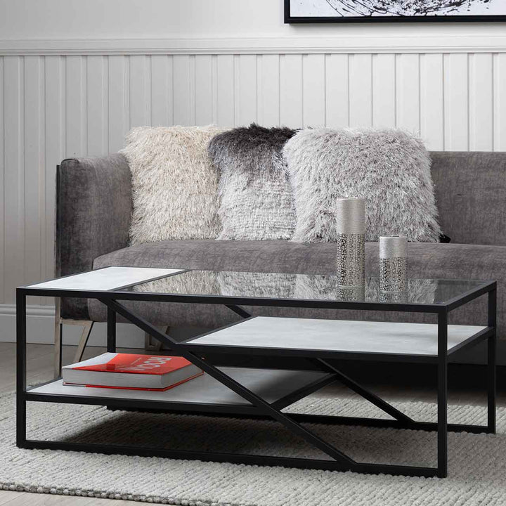 Ibarra Black and Grey Coffee Table - LUX-HOM