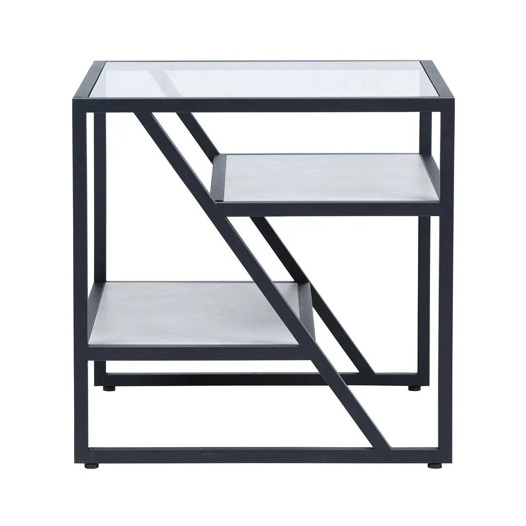 Ibarra Black and Grey End Table - LUX-HOM