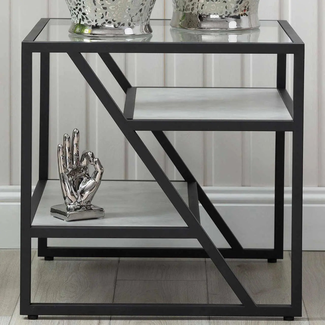 Ibarra Black and Grey End Table - LUX-HOM