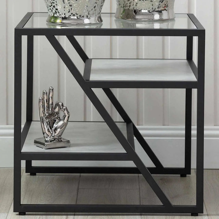Ibarra Black and Grey End Table - LUX-HOM