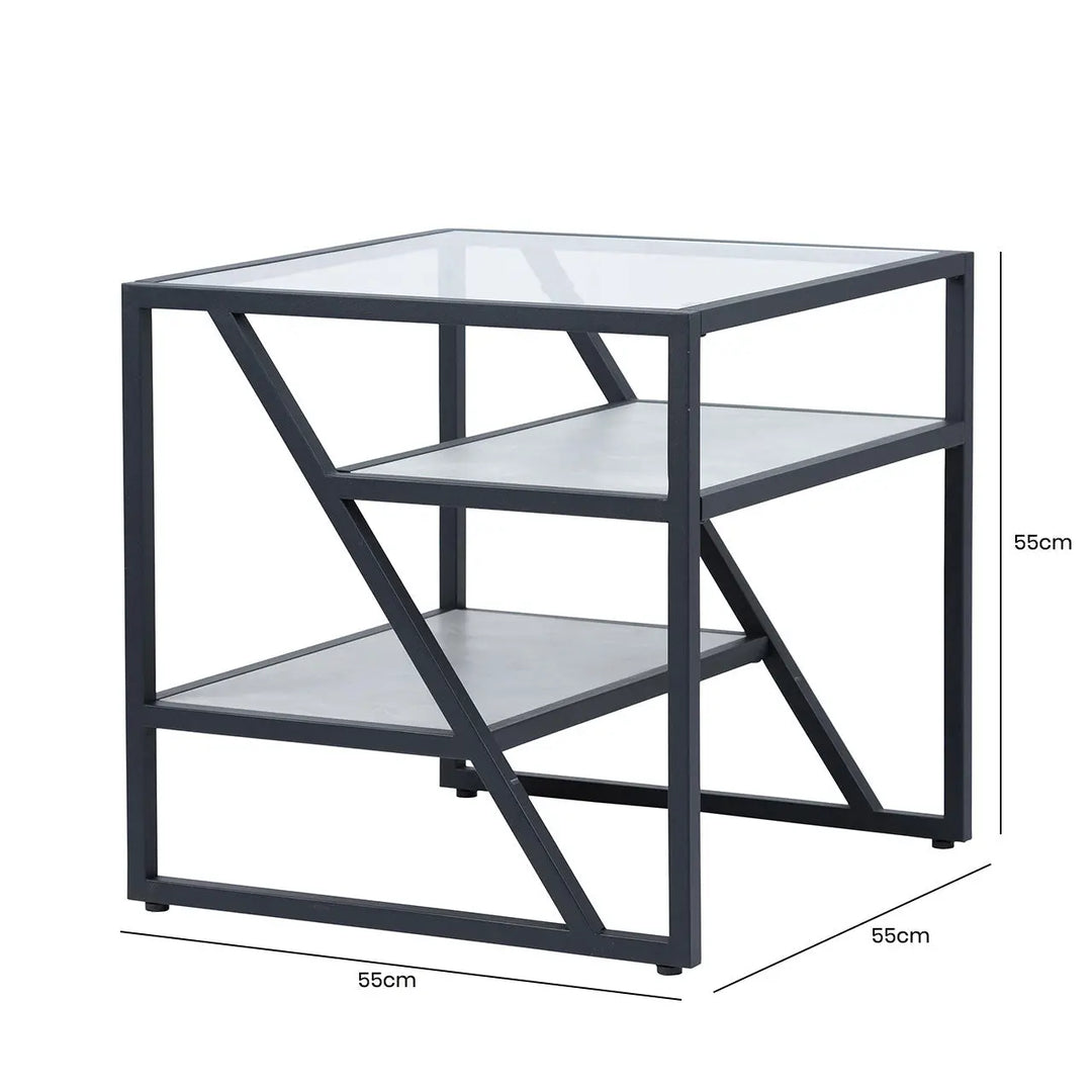 Ibarra Black and Grey End Table - LUX-HOM