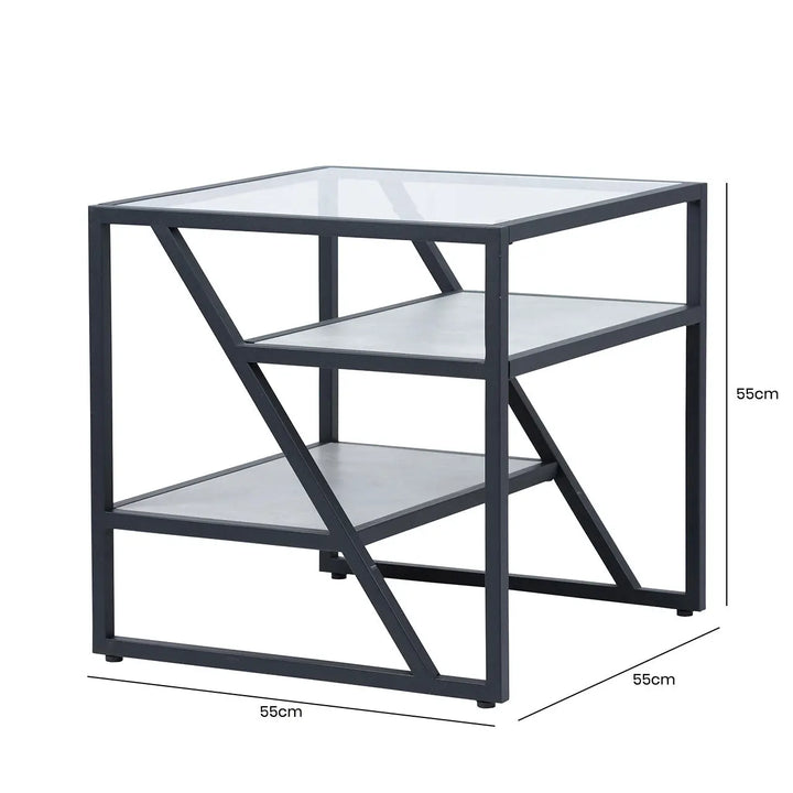 Ibarra Black and Grey End Table - LUX-HOM