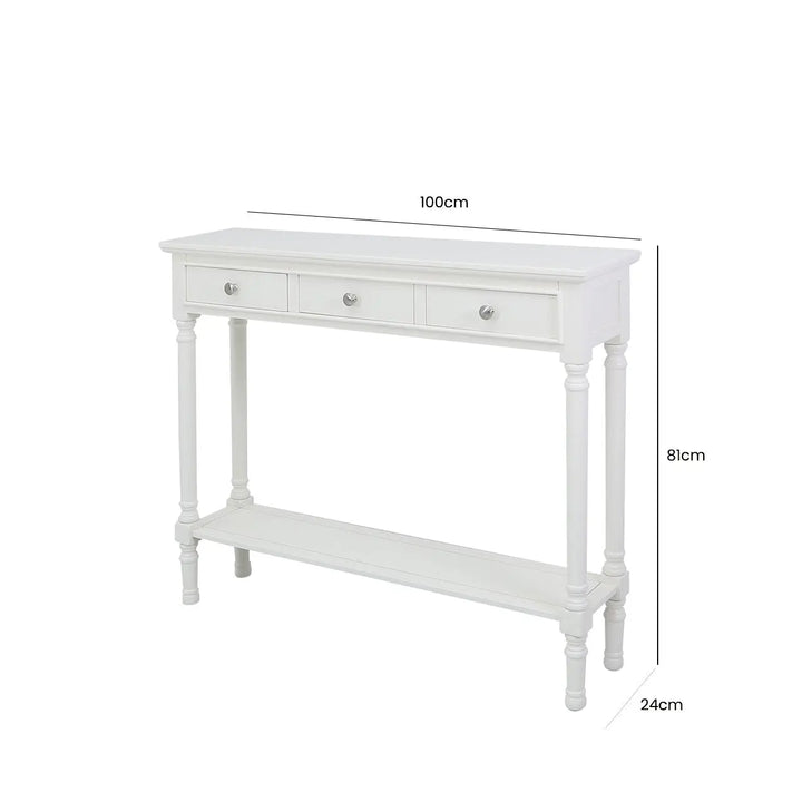 Lina Home Deltar White 3 Drawer Console Table Medium #NJ Home Interiors#