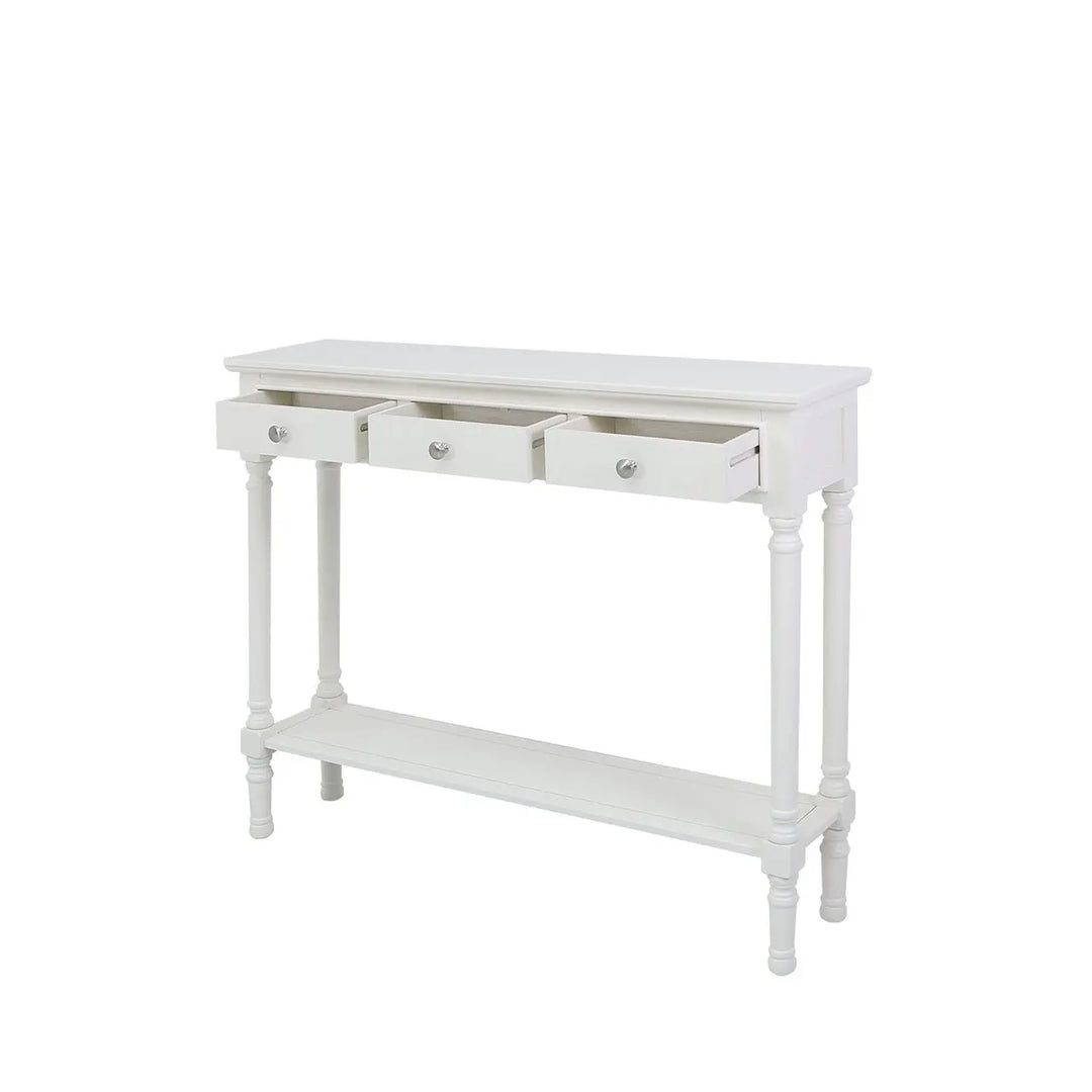 Lina Home Deltar White 3 Drawer Console Table Medium #NJ Home Interiors#