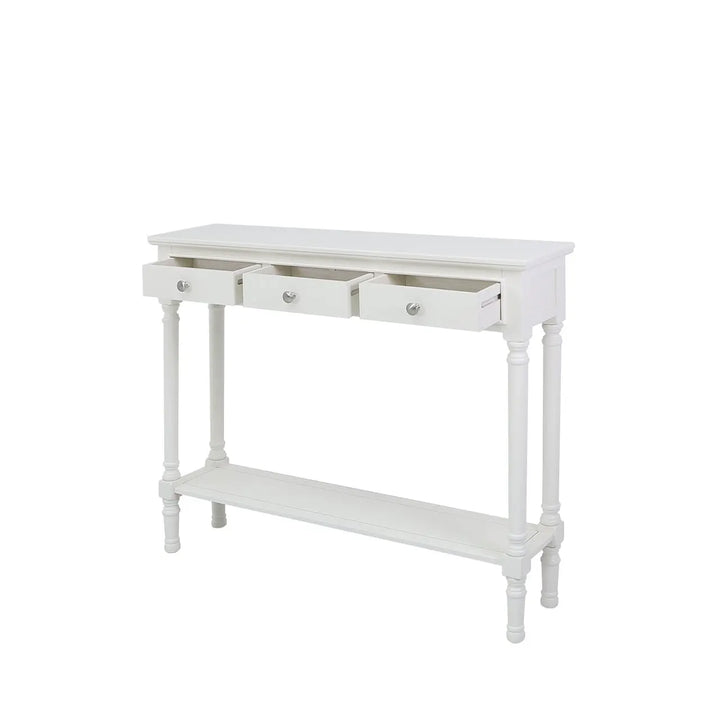 Lina Home Deltar White 3 Drawer Console Table Medium #NJ Home Interiors#