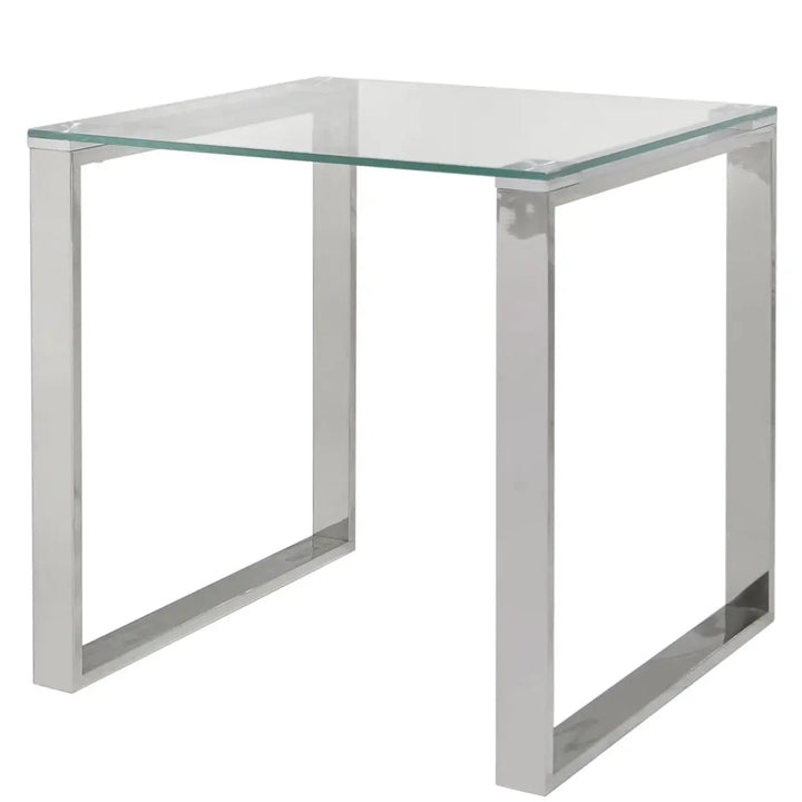 Linear End Table / Side Table - Chrome - LUX-HOM