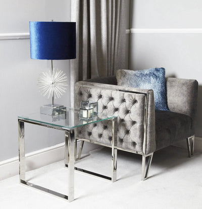 Linear End Table / Side Table - Chrome - LUX-HOM