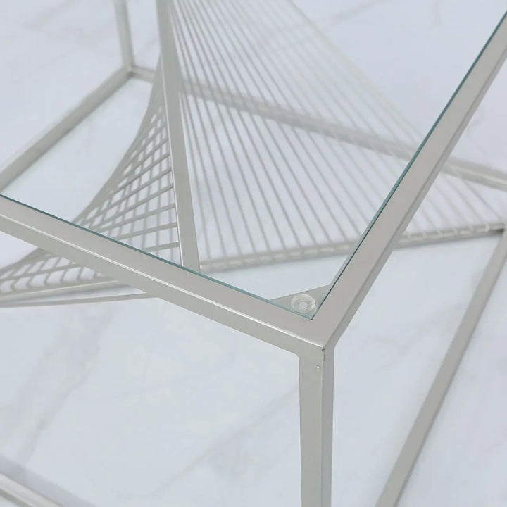 Lunar Wave Coffee Table - Silver - LUX-HOM