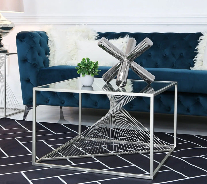 Lunar Wave Coffee Table - Silver - LUX-HOM
