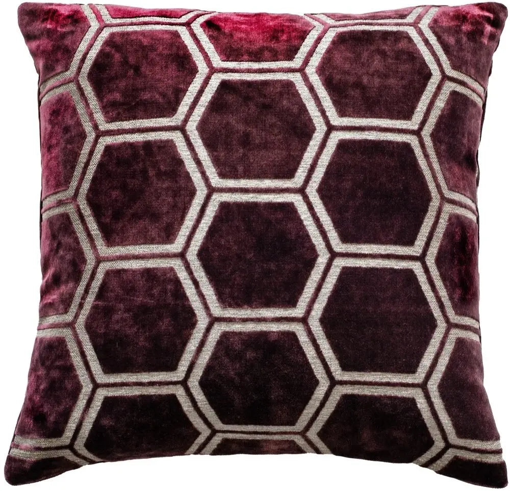 Malini Ivor Cushion Aubergine 43x43cm - LUX-HOM
