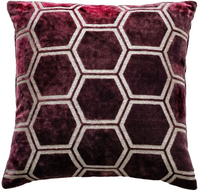 Malini Ivor Cushion Aubergine 43x43cm - LUX-HOM