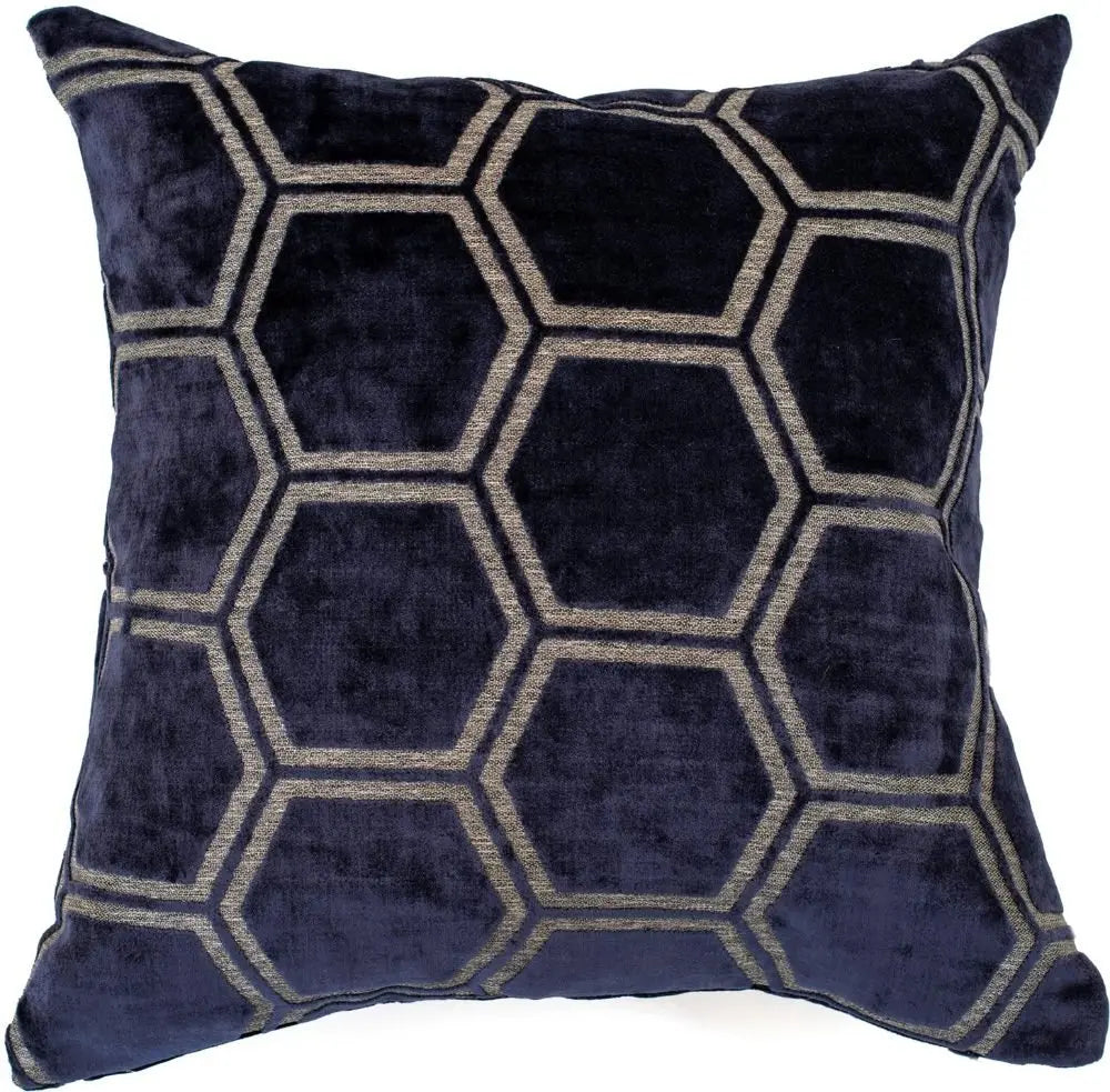 Malini Ivor Cushion Navy 43x43cm - LUX-HOM