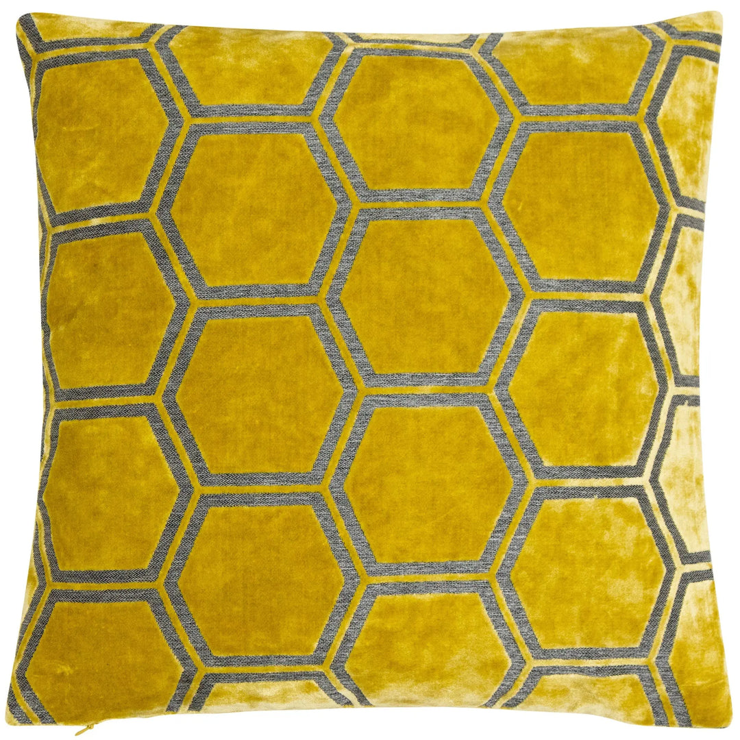 Malini Large Ivor Mustard Cushion - LUX-HOM