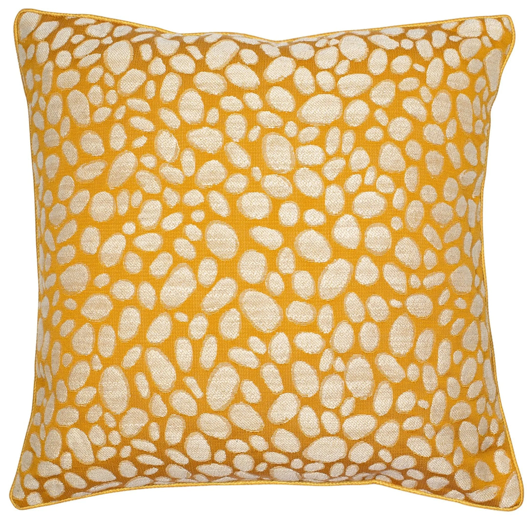Malini Large Pebbles Mustard Cushion - LUX-HOM