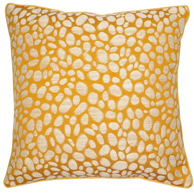 Malini Large Pebbles Mustard Cushion - LUX-HOM