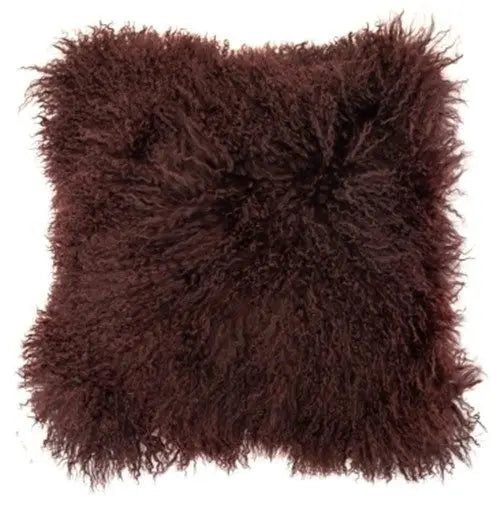 Malini Mongolian Cushion Aubergine 40x40cm - LUX-HOM
