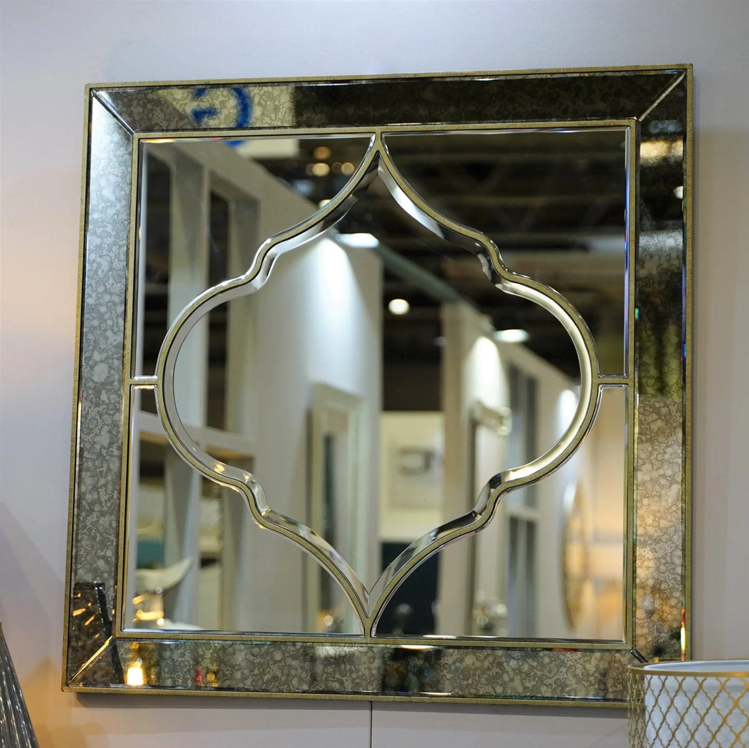 Morocco Square Wall Mirror - Champagne - LUX-HOM