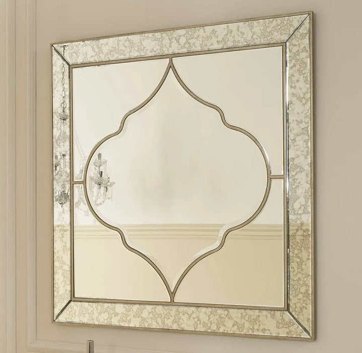 Morocco Square Wall Mirror - Champagne - LUX-HOM