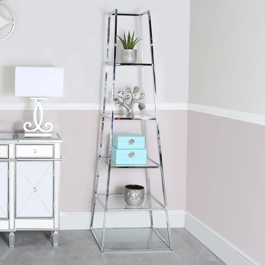 Rogan Ladder Display Unit Large Chrome 200cm - LUX-HOM